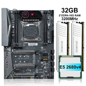Kit de carte mère JGINYUE X99-TI D4 PLUS, processeur E5-2680V4, 32 Go de RAM DDR4 3200 MHz, LGA 2011-3, carte mère X99 - Product Image 1