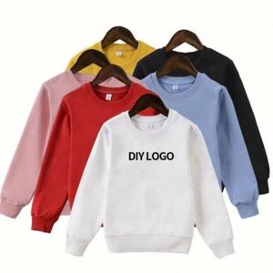 Ensemble de 2 pièces en coton pour enfants, manches longues, couleur unie, vêtements de sport personnalisés avec logo, vêtements pour enfants - Product Image 1