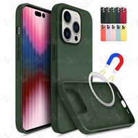 Casing silikon untuk iPhone, casing ponsel warna mewah, casing magnetik silikon tahan air untuk iPhone 14 13 Pro Max