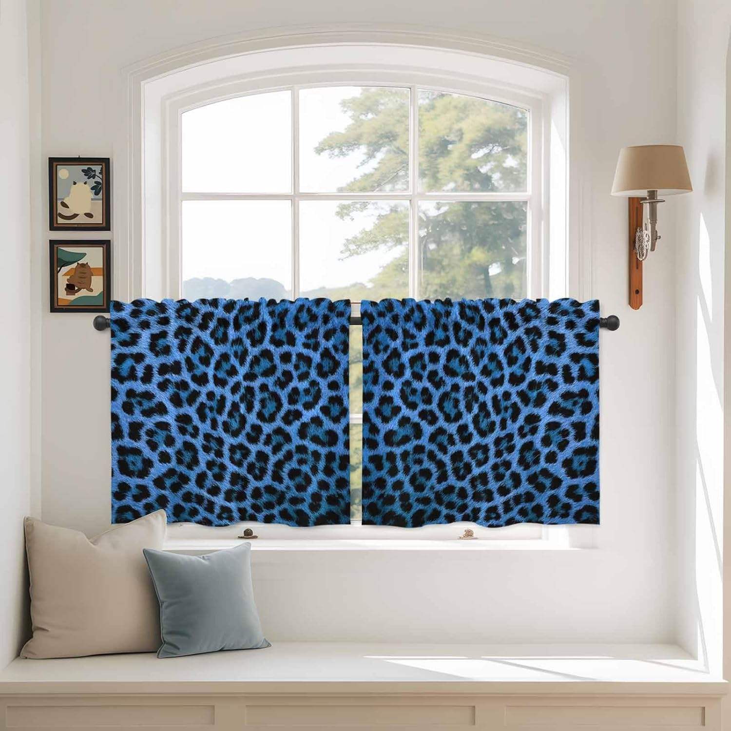Estampado de leopardo azul