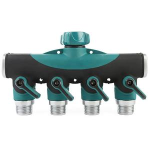 Répartiteur de <span class=keywords><strong>tuyau</strong></span> d'<span class=keywords><strong>arrosage</strong></span> de jardin à 4 voies en métal de 3/4 pouce, connecteurs d'eau de jardin - Product Image 2