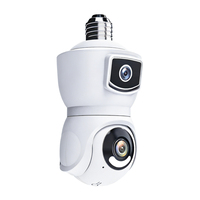 Mini caméra IP CCTV à double objectif E27, vision nocturne, sécurité avec capteur CMOS panoramique/inclinable, stockage cloud, prise en charge de la carte SIM 4G