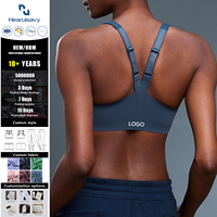 Soutien-gorge de sport pour femme, grande taille, à fermeture éclair frontale, simple, séchage rapide, dos en Y réglable, respirant, maintien élevé, col en U, pour l'entraînement