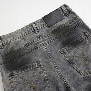 <span class=keywords><strong>Jeans</strong></span> da Uomo <span class=keywords><strong>Grigio</strong></span> Chiaro e <span class=keywords><strong>Grigio</strong></span> <span class=keywords><strong>Scuro</strong></span> a Vita Doppia, Gamba Dritta e Larga, Effetto Vintage Lavato, Pantaloni Casual con Orlo Sovrapposto - Product Image 5