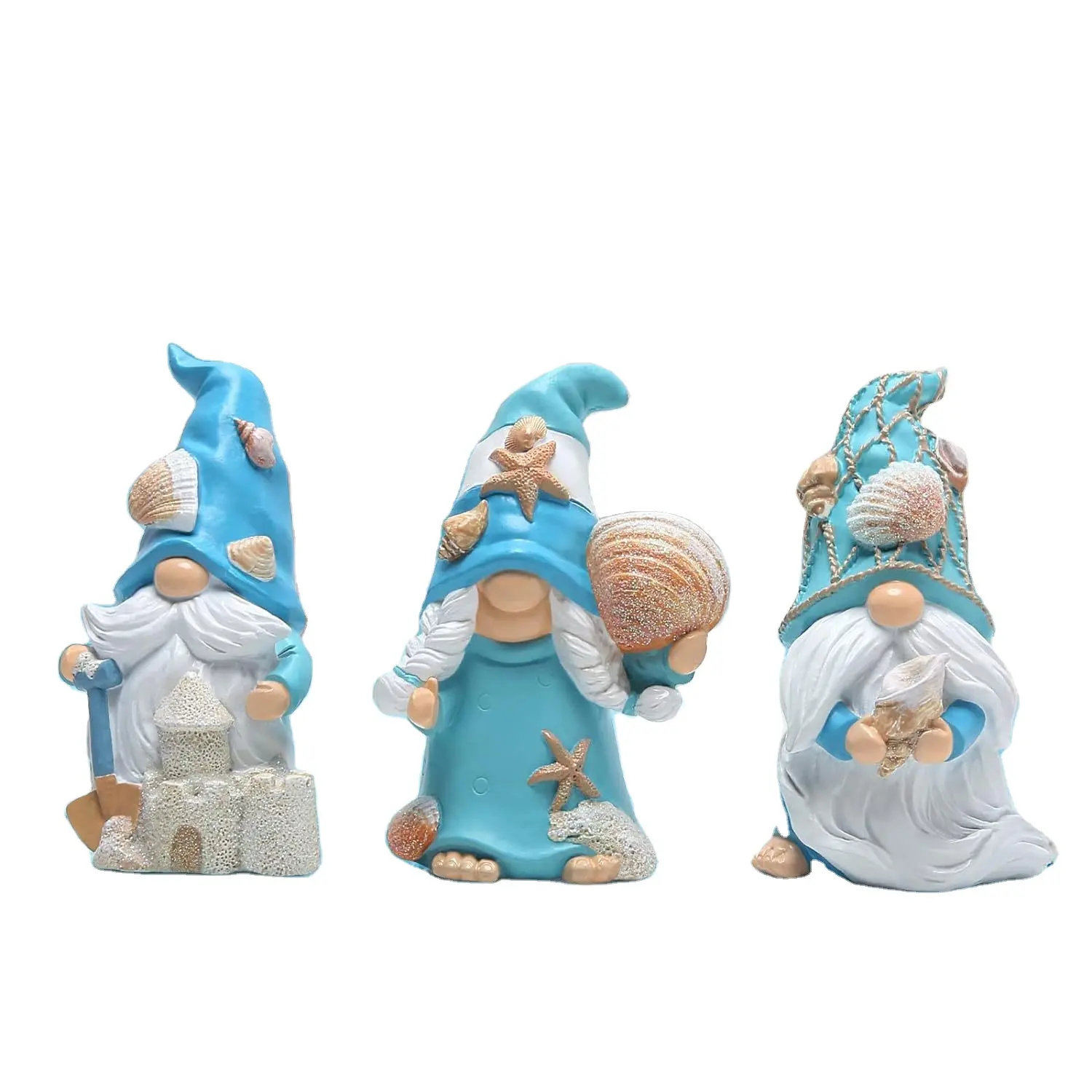 ฤดูร้อน Gnomes ตกแต่ง Sea Star เปลือกหอย Gnomes ทําด้วยมือชายหาดสําหรับตกแต่งเครื่องประดับของขวัญ
