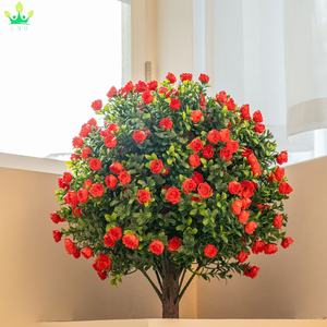 Plante artificielle <span class=keywords><strong>en</strong></span> forme de rose, buis, herbe, feuille, boule de plastique, facile à installer pour la décoration de la maison, du bureau, du jardin, de la porte d'entrée - Product Image 2