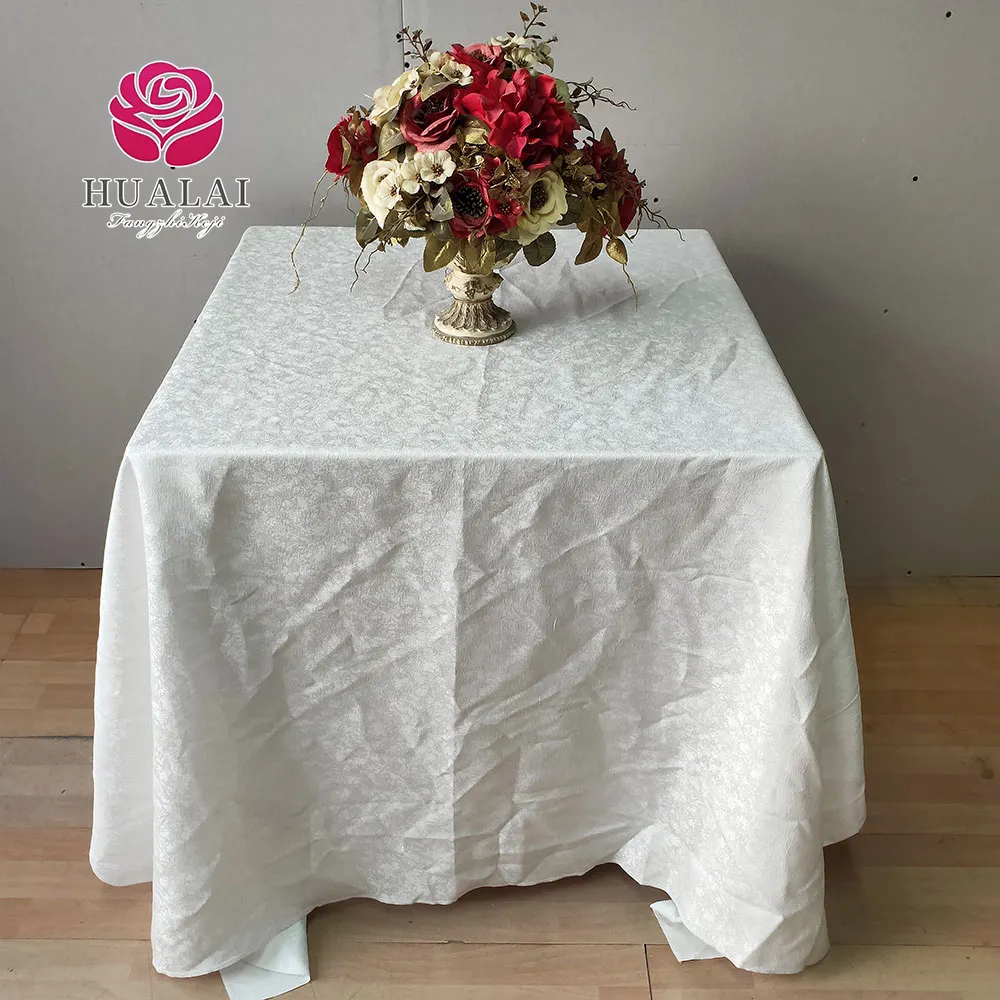 customized linen round white table cloth dining tablecloths for event events party with logo