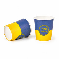 Gobelets en papier jetables résistants à la chaleur de 6 oz à paroi simple avec logo personnalisé, gobelets à café et à thé écologiques à bord roulé, vente en gros