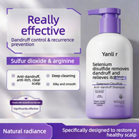 Sampo Anti-Ketombe Yanli Selenium Sulfide untuk Wanita, Rambut Normal, Membersihkan Kulit Kepala, Mengontrol Minyak, Menambah Volume, Menutrisi Rambut