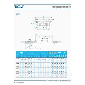 Riel de Guía Lineal en Miniatura Ticn Mtw7 500C1, Grado C, Kit de Precarga Estándar - Product Image 3