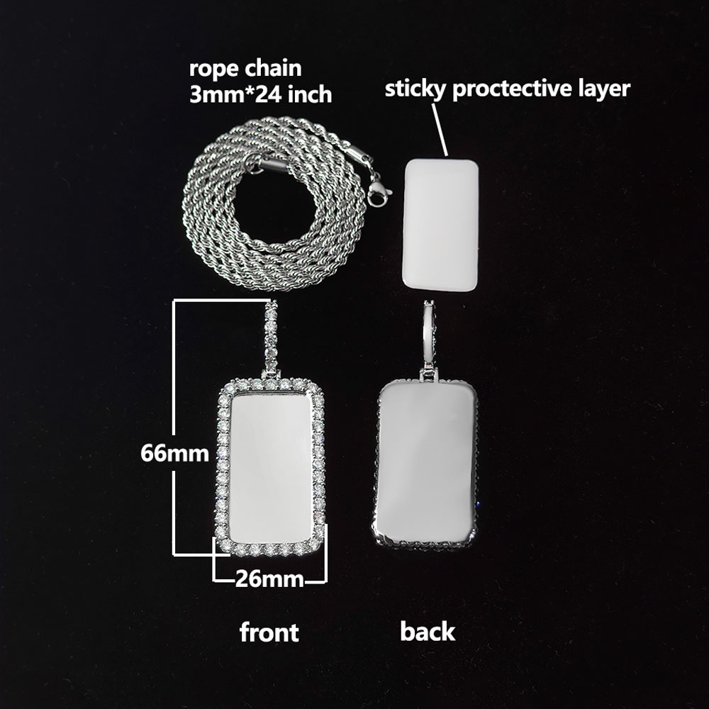 Pendentif en argent de 26 mm avec chaîne en corde gratuite