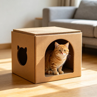 Grattoir pour chat en carton ondulé de luxe &amp;   Planche à gratter pour chat d'intérieur avec motif végétal, résistante aux rayures