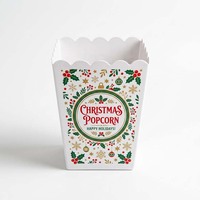 Seau à Popcorn Personnalisé avec Logo, en Plastique PP Imprimé, de Qualité Alimentaire, Contenant en Plastique pour Noël