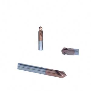 Fresa de extremo de acero de tungsteno de 60 grados para máquina CNC, con recubrimiento nano azul, en caja, para biselado y centrado, 2 cuchillas espirales 35 - Product Image 2