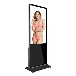55 49 43 "350nits iklan dalam ruangan Digital papan reklame 4k layar LCD kios Android Monitor lantai berdiri iklan tampilan Digital