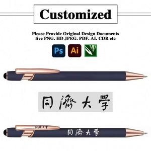 Stylo bille en métal doré à toucher doux, personnalisable avec logo, impression sérigraphique, cadeau promotionnel d'entreprise, vente en gros - Product Image 2