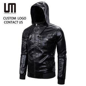 <span class=keywords><strong>Veste</strong></span> bomber <span class=keywords><strong>en</strong></span> <span class=keywords><strong>simili</strong></span> cuir PU pour homme Liu Ming Wholesale Winter avec capuche - Product Image 1