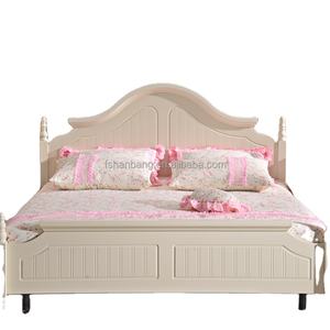 Ensemble de meubles de chambre à coucher en bois, luxueux, blanc, Style français, Shabby et Chic, vente en gros - Product Image 1
