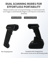 Escáner de Códigos de Barras 3 en 1 con Bluetooth, 1D y 2D, con Soporte, Lector Automático de Códigos QR, Interfaces Compatibles con USB 2.4G y Bluetooth