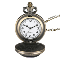 Reloj de Bolsillo de Cuarzo con Colgante de Medallón con Personaje de Stalin, Collar Retro con Cadena de Bronce para Hombre