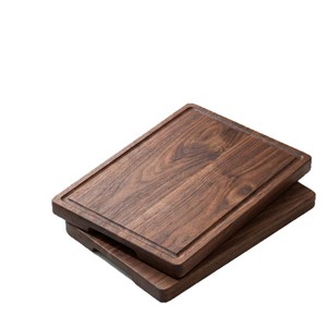 Tabla de Cortar de Madera Rectangular de Nogal Negro 40x30x2cm Antideslizante para el Hogar - Product Image 1