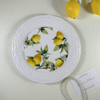 Assiettes en céramique gaufrées minimalistes créatives en gros, assiettes à dîner solides pour steak, grandes assiettes occidentales en porcelaine