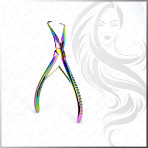 Pince d'extension de cheveux en acier inoxydable, couleurs Plasma multicolores arc-en-ciel avec emballage d'outils, vente en gros, 9 pièces - Product Image 3