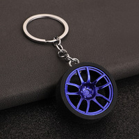 Оптовая продажа: Брелок-ключница из металла Alloy Hot Wheels в виде колеса автомобиля с мультяшным дизайном, турбо-эффектом и регулируемой подсветкой, с карабином