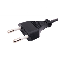 Câble d'alimentation XUANSHI VDE Euro 2 broches C7 2,5A 250V H03VVH2-F 2*0,5/0,75mm PVC Noir Cuivre Nu Longueur Personnalisée pour Appareils Électroménagers