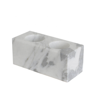 Support de bougie carré en marbre blanc de Carrare sur mesure SH STONE, surface polie, garantie 1 an, pour villa moderne