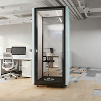 Cabine de bureau mobile acoustique préfabriquée économique pour l'école à domicile, petite, portable, pour conférence et travail en privé