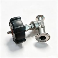 Vanne de régulation manuelle sanitaire à siège en Y de 1 pouce, raccord Tri-Clamp, PN16, avec volant hygiénique pour le contrôle du débit de vapeur et de liquides dans les conduites