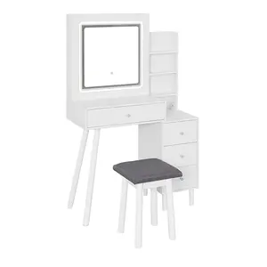 핫 세일 현대 간단한 화장대 드레싱 거울 나무 흰색 디자인 드레싱 테이블