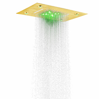 Dqont — mitigeur de douche en or brossé, douche de luxe, LED, 3 couleurs changeantes, salle de bains, cascade multifonctionnelle