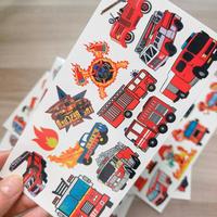 Tatouages temporaires de pompiers et camions de pompiers 2026, autocollants de tatouage, décorations et fournitures pour fêtes d'anniversaire, cadeaux et prix scolaires