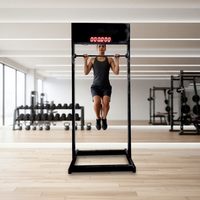 Barre horizontale de gymnastique en acier interactive avec minuterie automatique de 100 secondes pour le défi de temps en suspension, idéale pour les parcs de trampolines intérieurs