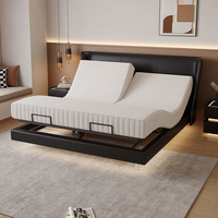 Lit double king-size réglable avec fonction inclinable, matelas en métal souple de taille queen avec fonction de levage, meubles de chambre à coucher sans perturbation