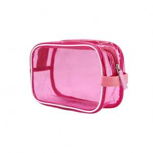 Free Sample Wholesale Custom Women Color Contrast Transparent Cosmetic <b>Bag</b> <b>Travel</b> Storage PVC Waterproof Clear <b>Makeup</b> <b>Bag</b> - Product Image 5