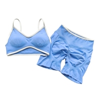 Fabrieks-OEM OEM Mode Kleurrijke Naadloze Kreukvrije Spandex Nylon Heupliftende Mooie Rug Fitness Set Yoga Shorts