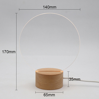 Lampe LED 3D en acrylique blanc, avec Base en bois, idéale pour la table de chevet, pour filles, à monter soi-même