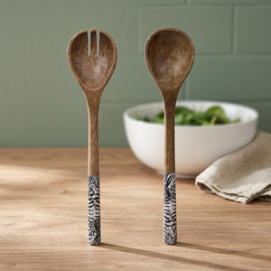 Enamel Color Mango Wooden Salad <b>Servers</b> - Product Image 2