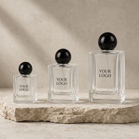 Emballage de parfum en verre de luxe personnalisé B2B, OEM, marque privée, logo minimaliste en sérigraphie sur toile de soie, fabricant de parfums
