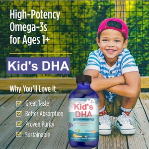 Prodotti di alto livello Omega 3 olio di pesce gocce liquide per bambini DHA gocce di alghe EPA supporto immunitario per la salute del cervello - Product Image 1
