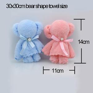 En Stock Logo Personnalisé Étiquette 30X30cm Coral Fleece Teddy Bear <span class=keywords><strong>Serviette</strong></span> pour Mariage Anniversaire & <span class=keywords><strong>Happy</strong></span> Shopping Cadeau avec Sac OPP - Product Image 6