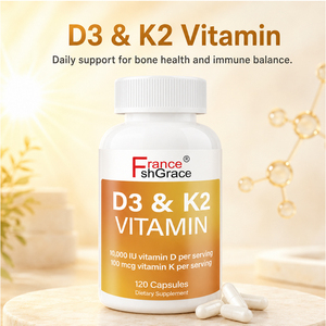 Complément alimentaire de haute qualité Shecome Vitamine D3 K2, 120 capsules, favorise la digestion, complément vitaminique pour adultes - Product Image 1