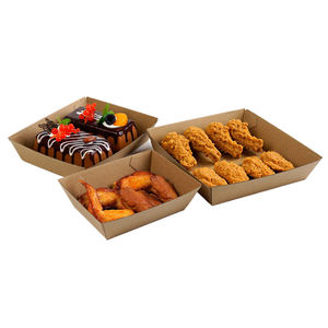 Bac alimentaire en papier ondulé jetable écologique biodégradable emballage de plateau alimentaire en papier de carton de restauration rapide - Product Image 3