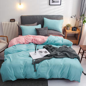 Set di biancheria da letto in microfibra a doppia faccia di alta qualità per Hotel di casa <span class=keywords><strong>copripiumino</strong></span> in cotone lavato arancione <span class=keywords><strong>tinta</strong></span> <span class=keywords><strong>unita</strong></span> - Product Image 4