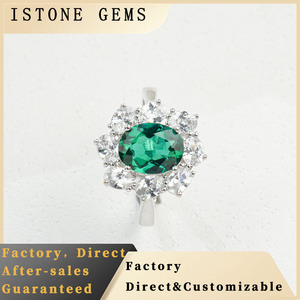 925 Sterling <b>Silver</b> Lab Grown <b>Emerald</b> Fashion <b>Ring</b> - Product Image 5