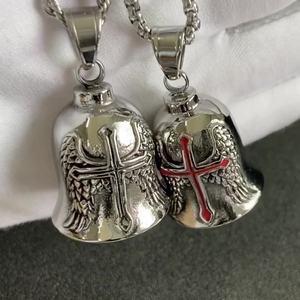 Nouveau Pendentif Moto Vintage Viking Punk en Acier Inoxydable, Cloche de Jésus, Cloche de Gardien, Cloche d'Exorciste, Cloches Gremlin, Logo Personnalisé 2026 - Product Image 5