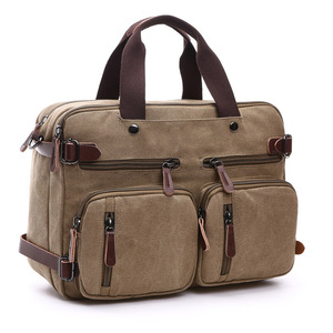 Maletín de negocios de lona duradera para <span class=keywords><strong>hombre</strong></span>, bolso cruzado simple y barato para ordenador portátil de 17 pulgadas para uso diario en la oficina - Product Image 4